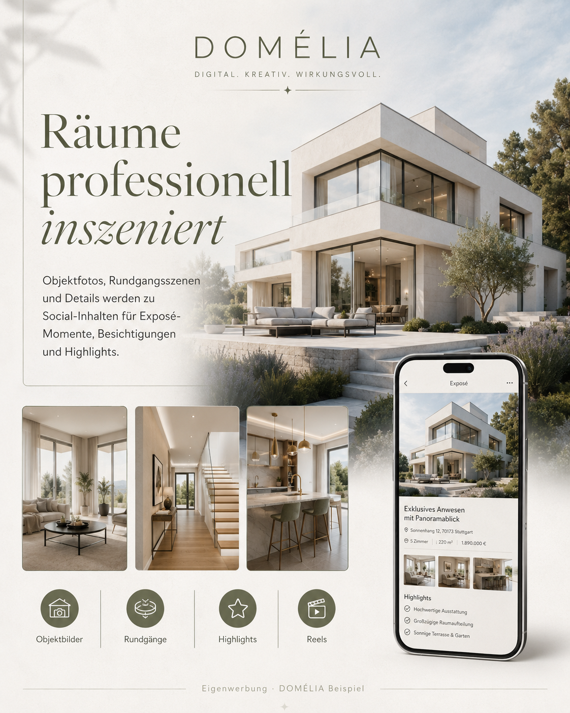 Moderne Immobilie in hochwertiger Präsentation