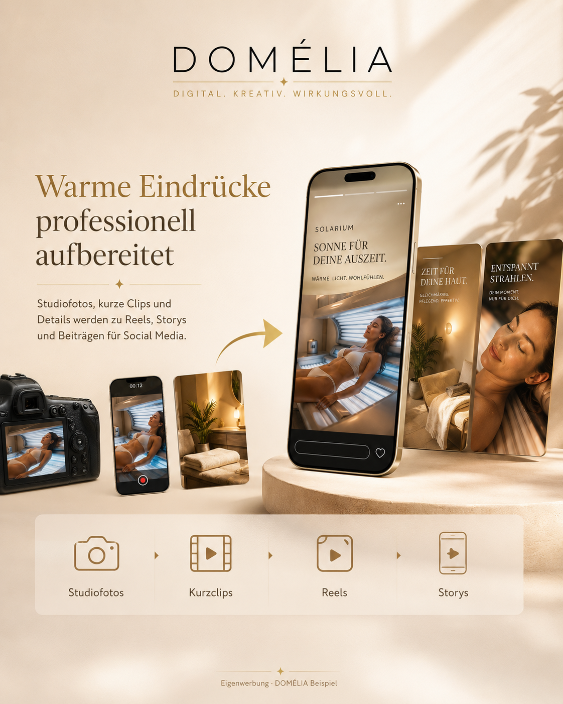 Moderne Beispielgestaltung für ein Solarium oder Wellnessstudio