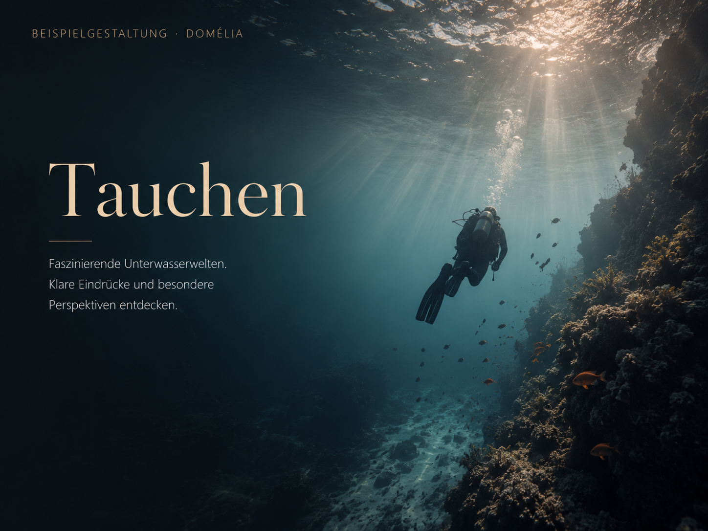 Taucher in einer faszinierenden Unterwasserwelt